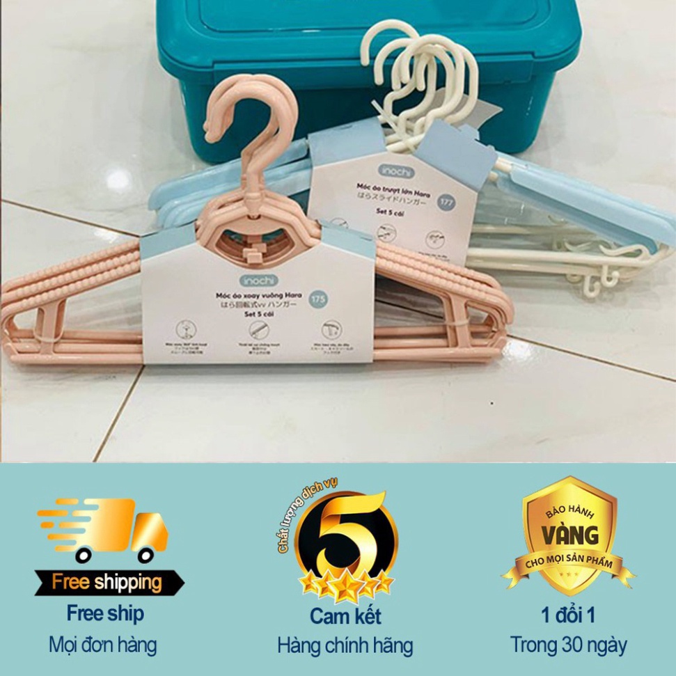 Móc áo treo quần áo vest xoay vuông Hara 175 Inochi nhựa cao cấp, xoay 360 độ tiện lợi