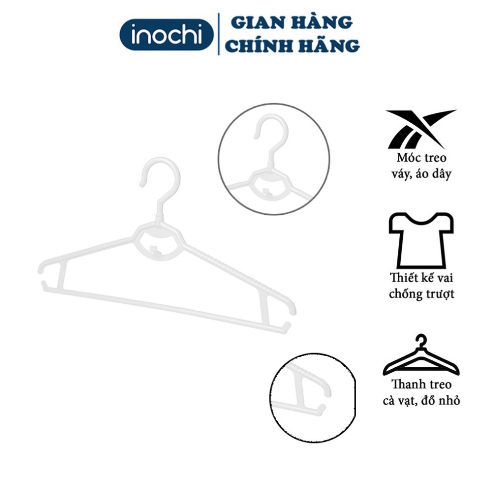 Móc áo treo quần áo vest xoay vuông Hara 175 Inochi nhựa cao cấp, xoay 360 độ tiện lợi