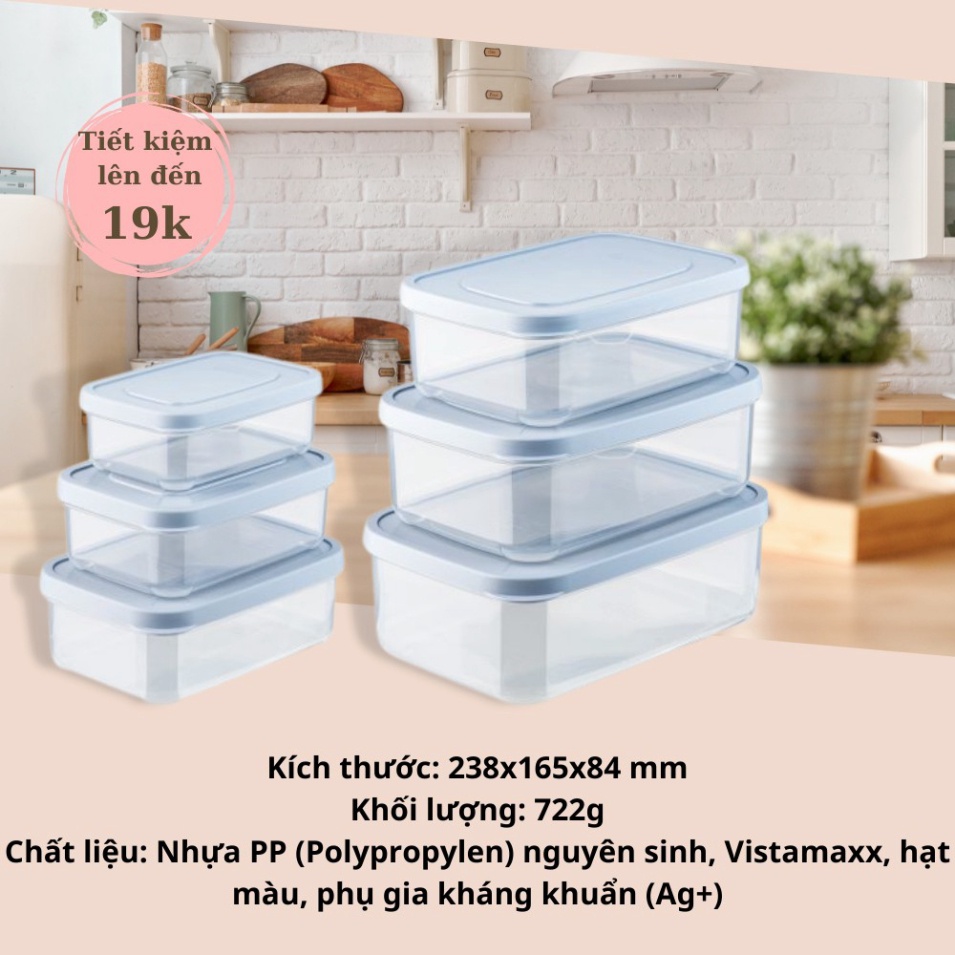 Hộp Nhựa Đựng Thực Phẩm Thức Ăn Hokkaido Chữ Nhật Cao Cấp Trong Suốt, kín, an toàn sức khỏe