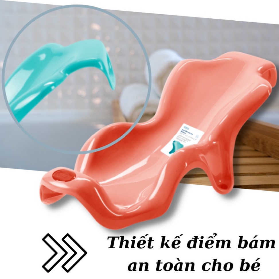 Tựa tắm cho bé Noroto Inochi thiết kế chắc chắn chống trượt cho trẻ sơ sinh