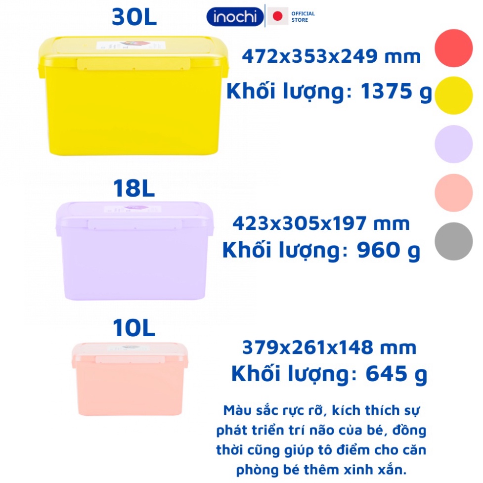 Thùng nhựa đa năng đựng đồ chơi cho bé Notoro Inochi 10L 18L 30L - An toàn, cao cấp, kháng khuẩn