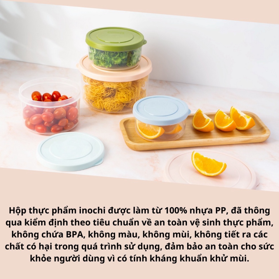 Bộ 3 hộp thực phẩm tròn Inochi - Hokkaido Bộ (500/1000/2000ml, 750/1500/2500ml Nhiều màu) - tiện lợi