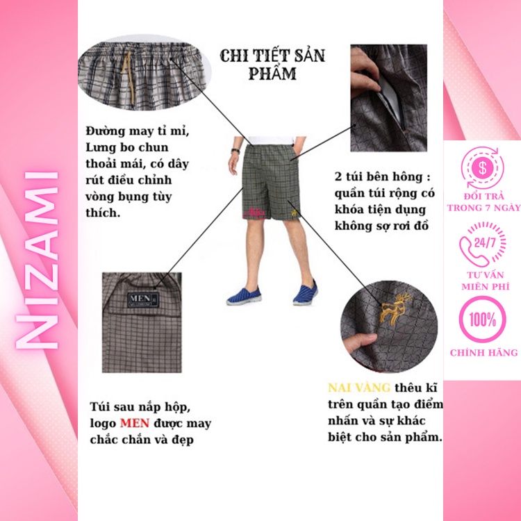 Combo 10 Quần đùi nam mặc nhà hình con nai đơn giản dây rút dễ dàng sử dụng, mặc thoải mái mát mẻ Akira
