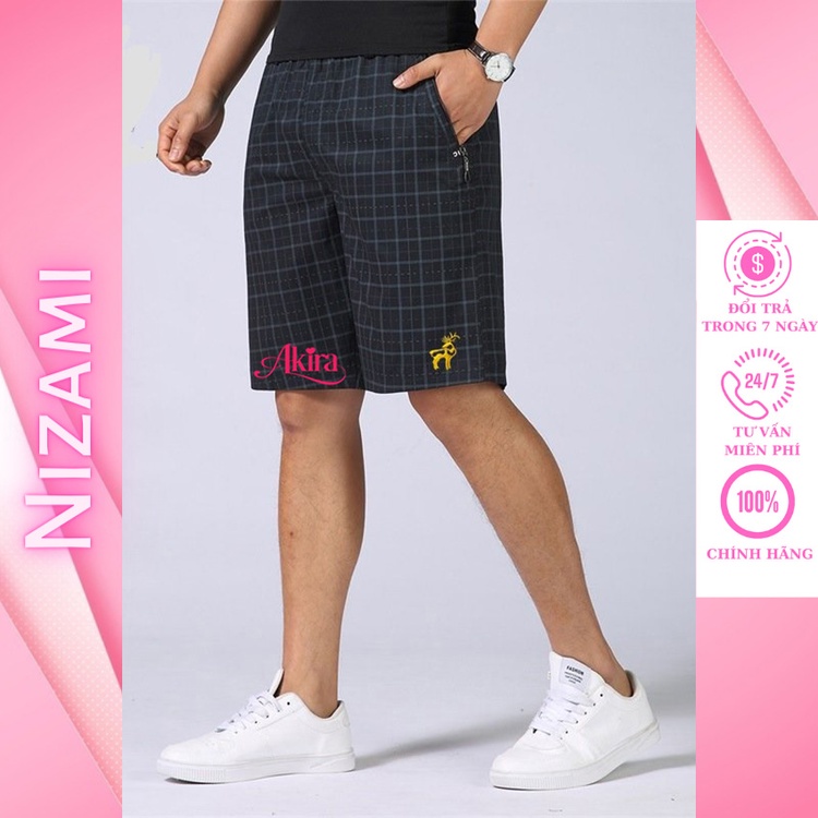 Combo 5 Quần Đùi Nam Thêu Hình Con Nai Bền Túi có Khóa Kéo Vải Mặc Mát Mẻ Mùa Hè Dễ Sinh Hoạt Hàng Ngày Akira