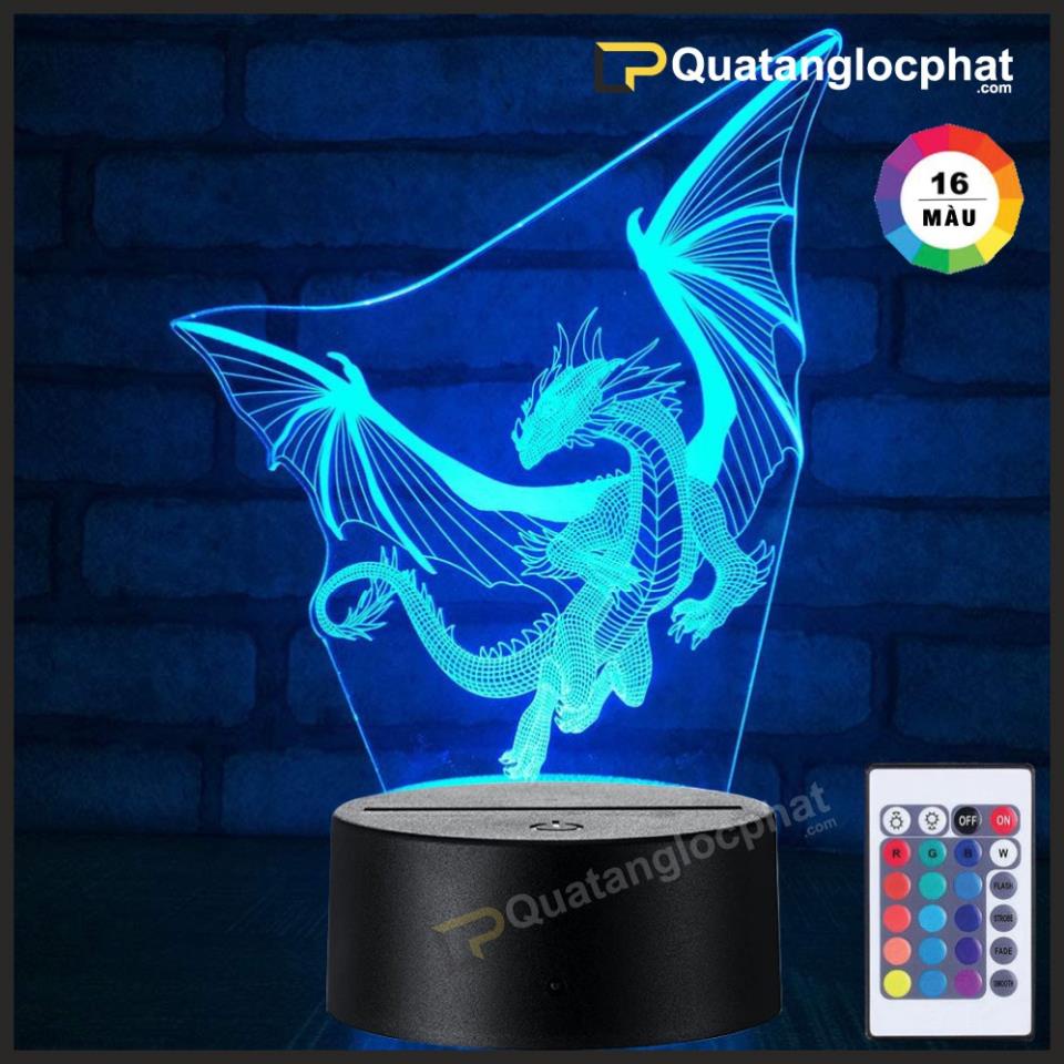 Đèn led mica hình con rồng có remote 16 màu và cảm ứng DNDD045 | Shopee ...
