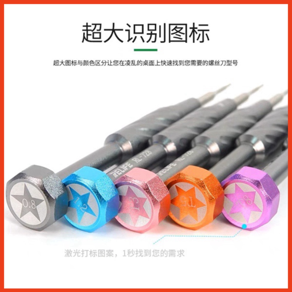 Bộ tô vít tháo lắp ốc điện thoại, máy tính bảng RELIFE RL-728A, bộ 5 chiếc