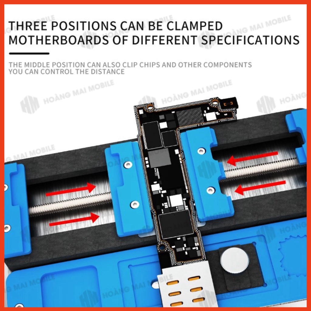 Kẹp giữ main cố định bo mạch MAANT T1 để tháo gỡ, vệ sinh keo, hàn chip CPU, IC