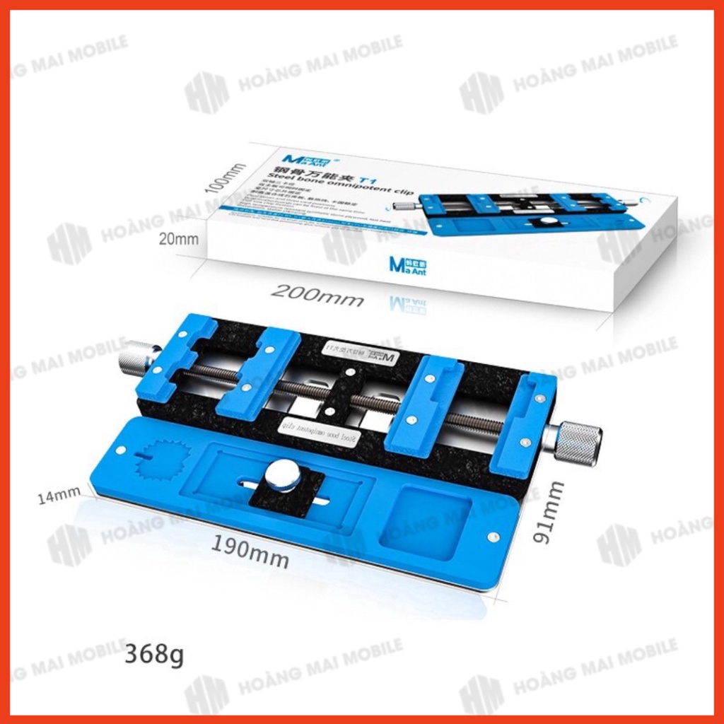 Kẹp giữ main cố định bo mạch MAANT T1 để tháo gỡ, vệ sinh keo, hàn chip CPU, IC