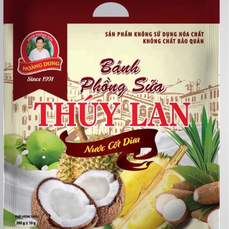 Bánh Phồng Sữa Nhơn Hoàng/Hoàng Dung Vị Sữa Dừa, Sầu Riêng, Lá Dứa