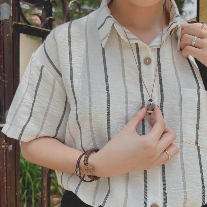 Vòng cổ Yane - dây chuyền hạt gỗ mix charm handmade