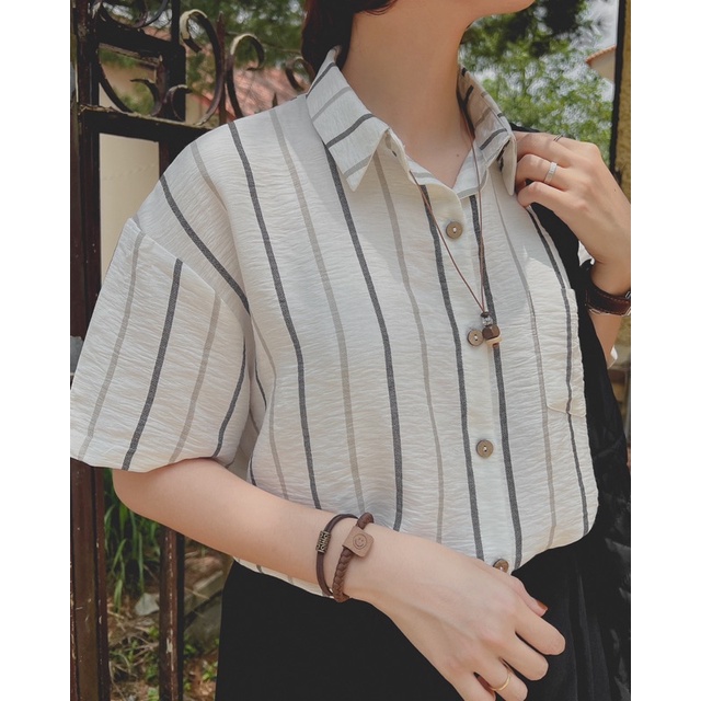 Vòng tay Kei - Vòng da mix charm trụ đồng vintage