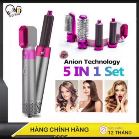 Máy làm tóc 5 in 1 uốn xoăn phồng sấy - Máy sấy uốn tóc tạo kiểu đa năng mini 3 mức nhiệt hàn quốc hàng chính hãng _U1 N