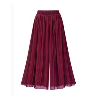 quần giả váy nữ quần ống rộng giả váy Bộ Đồ Thời Trang Âu Mỹ Cỡ Lớn Thiết Kế Thanh Lịch Cho Nữ#Quần chiffon Ống Rộng Lưng Cao Xếp Ly Thời Trang 200 Phút Có Size Lớn 39; s