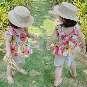 Set bộ bé gái hoa xinh TB26 Đồ bộ bé gái mặc hè thu