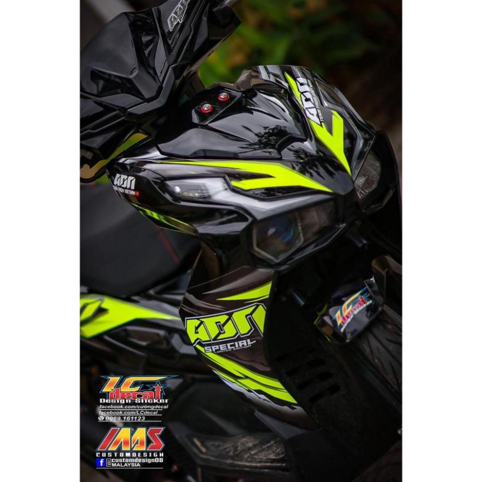 Tem rời AirBlade 2023 xe đen - mẫu ADN xanh mino siêu chất | Shopee ...