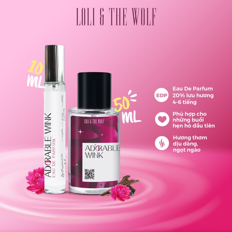 Nước Hoa Nữ Loli The Wolf Adorable Wink Thơm Lâu Chính Hãng Chai 10ml, 50ml