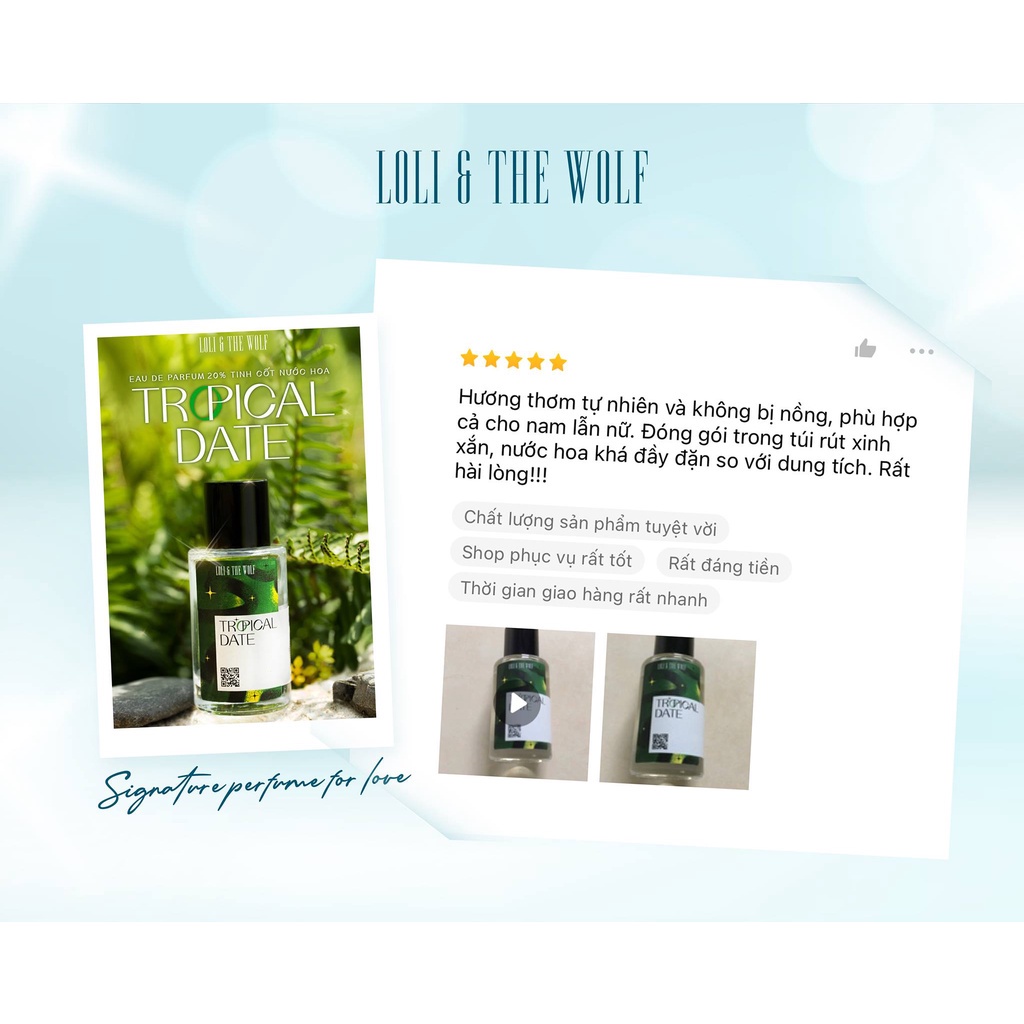 Nước Hoa Nam Nữ Loli & The Wolf Tropical Date Thơm Lâu Chính Hãng Chai 10ml, 50ml | BigBuy360 - bigbuy360.vn