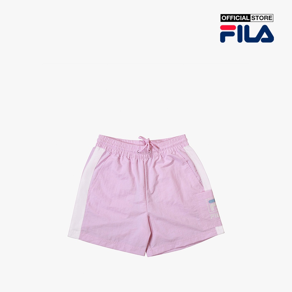 Quần shorts nữ Fila ống rộng lưng thun Heritage Regular Small Logo FW2HPF1057F-CPK