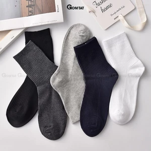 Set 10 đôi tất vớ cổ cao nam GOMTAT, chất liệu cotton dày dặn thoáng khí, thấm hút mồ hôi - CAOTRON-FIVE-2001-CB10