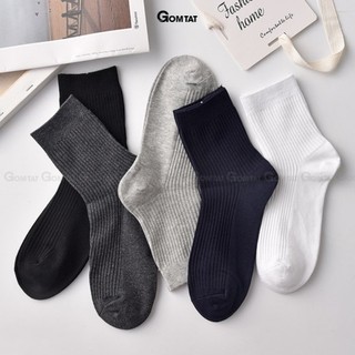 Set 10 đôi tất vớ cổ cao nam GOMTAT, chất liệu cotton dày dặn thoáng khí, thấm hút mồ hôi - CAOTRON-FIVE-2001-CB10