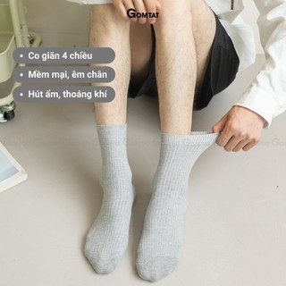 Set 10 đôi tất vớ cổ cao nam GOMTAT, chất liệu cotton dày dặn thoáng khí, thấm hút mồ hôi - CAOTRON-FIVE-2001-CB10