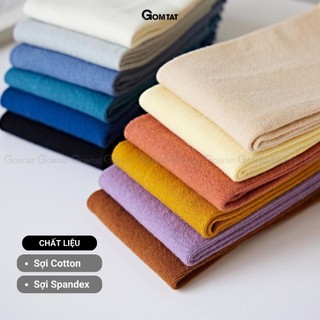 Tất nữ cao cổ trơn màu GOMTAT, chất liệu cotton mềm mại,khử mùi hôi - UYE-7001-1DOI