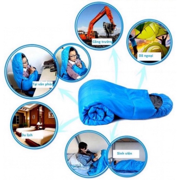 Túi ngủ văn phòng siêu ấm, túi ngủ trưa, dã ngoại, du lịch ngoài trời, đi phượt nhỏ gọn dễ dàng gấp gọn
