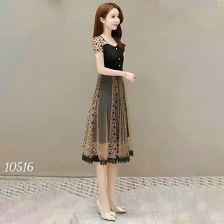(HCM) Đầm xòe umi phối lưới hoa siêu xinh - thiết kế hiện đại , sang chảnh , tiểu thư bánh bèo cho các nàng THỜI TRANG K