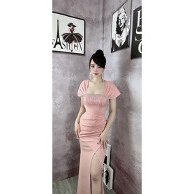 Maxi bản vai tua rua ngực sang trọng thanh lịch [ váy nữ thiết kế ].M006