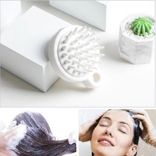 Lược gội đầu silicon mát xa da đầu, giảm rụng kích thích mọc tóc (Trắng)
