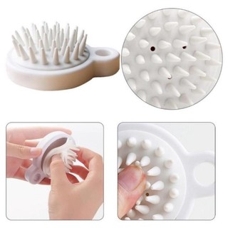 Lược gội đầu silicon mát xa da đầu, giảm rụng kích thích mọc tóc (Trắng)