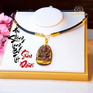 Combo Mặt Trầm Hương và Dây Cao Su VIP- Bọc Vàng 8k - Trầm Hương Sánh Chìm- Trầm Hương Yên Lộc - Tặng Kèm Hộp VIP