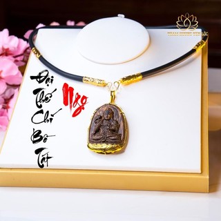 Combo Mặt Trầm Hương và Dây Cao Su VIP- Bọc Vàng 8k - Trầm Hương Sánh Chìm- Trầm Hương Yên Lộc - Tặng Kèm Hộp VIP