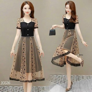 (HCM) Đầm xòe umi phối lưới hoa siêu xinh - thiết kế hiện đại , sang chảnh , tiểu thư bánh bèo cho các nàng THỜI TRANG K