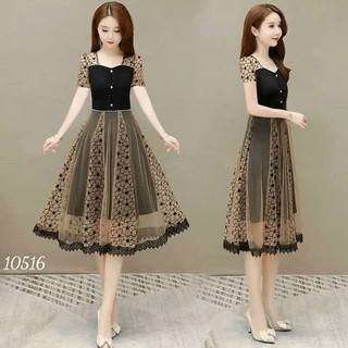 (HCM) Đầm xòe umi phối lưới hoa siêu xinh - thiết kế hiện đại , sang chảnh , tiểu thư bánh bèo cho các nàng THỜI TRANG K