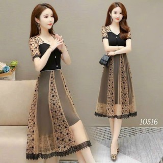 (HCM) Đầm xòe umi phối lưới hoa siêu xinh - thiết kế hiện đại , sang chảnh , tiểu thư bánh bèo cho các nàng THỜI TRANG K