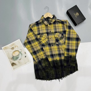 (HCM) ÁO SƠ MI NAM DÀI TAY CARO NỈ RÁCH LAI HOTTREND PHONG CÁCH HÀN QUỐC - SIÊU PHẨM HÈ 2023 THỜI TRANG KME FASHION