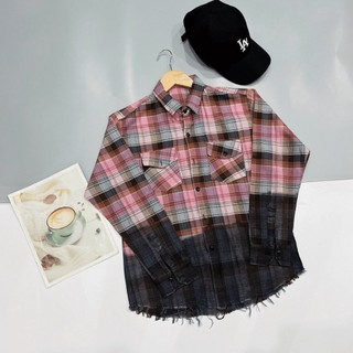 (HCM) ÁO SƠ MI NAM DÀI TAY CARO NỈ RÁCH LAI HOTTREND PHONG CÁCH HÀN QUỐC - SIÊU PHẨM HÈ 2023 THỜI TRANG KME FASHION