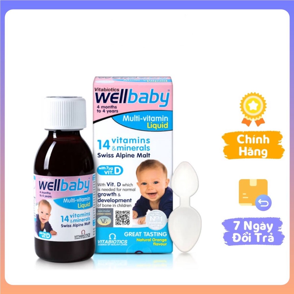 Siro Vitamin và khoáng chất Wellbaby Multi-Vitamin Liquid 150ml (Anh ...