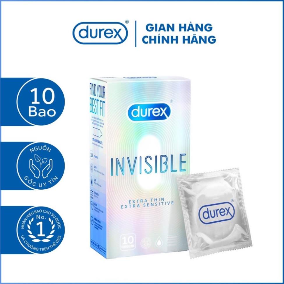 Bao Cao Su DUREX INVISIBLE EXTRA THIN chính hãng hộp 10 cái | Shopee ...
