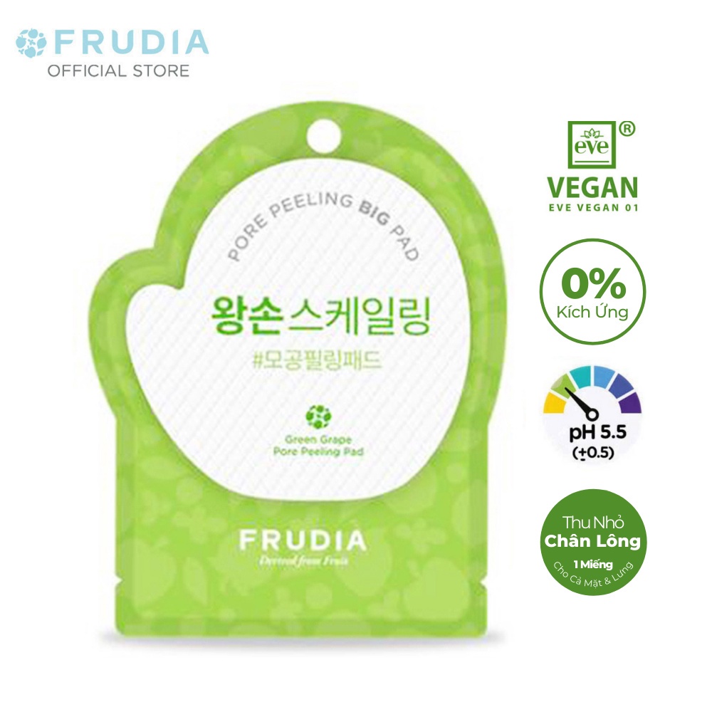 Bông Tẩy Tế Bào Chết Kiểm Soát Lỗ Chân Lông Nho Xanh Frudia Green Grape Pore Peeling Pad 3ml