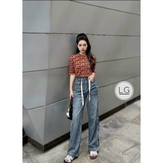 Áo len nữ cộc tay, len mongtoghi dệt kim chữ Laren cổ ôm len dáng xuông 042