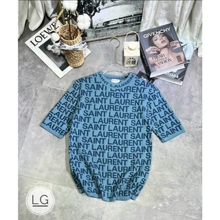 Áo len nữ cộc tay, len mongtoghi dệt kim chữ Laren cổ ôm len dáng xuông 042