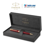 Bút bi, bút ký cao cấp mạ vàng Parker Sonnet, màu thân đỏ, chất liệu kim loại, có túi giấy quà tặng — ảnh 1