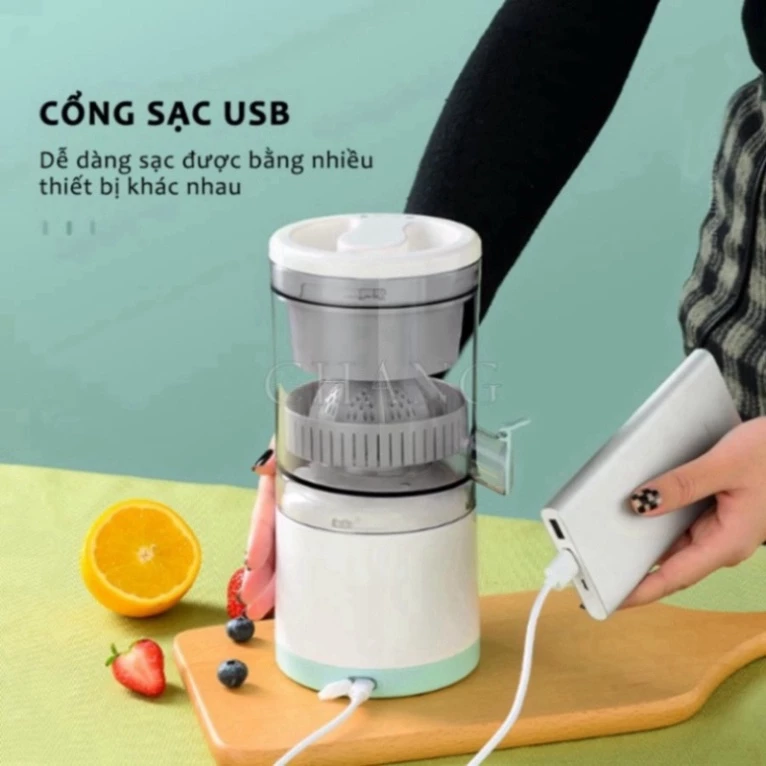 Máy Ép Cam Tự Động Máy Vắt Cam Đa Năng Máy Ép Hoa Quả Tự Động Sử Dụng Sạc USB Tiện Lợi Chất Lượng Cao E2