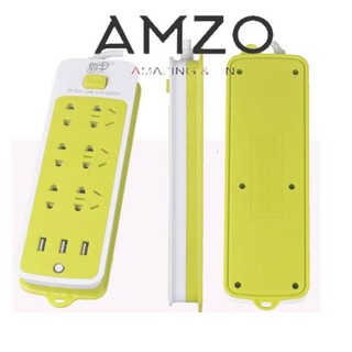 Ổ CẮM ĐIỆN XANH ĐA NĂNG CHỐNG GIẬT TÍCH HỢP 3 CỔNG USB