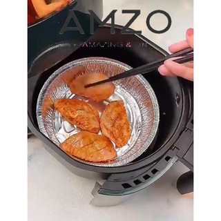 AMZO_ KHAY GIẤY BẠC TRÒN LÓT NỒI CHIÊN KHÔNG DẦU/KHUÔN GIẤY BẠC LÓT NỒI NƯỚNG ĐA NĂNG