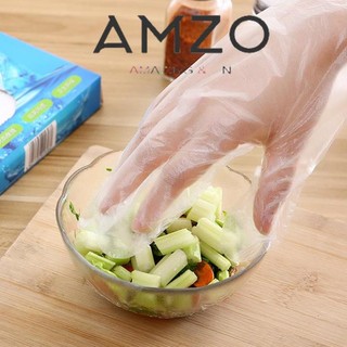 AMZO_HỘP 200 BAO TAY NILONG DÙNG 1 LẦN DÀY DẶN AN TOÀN DÙNG TRONG CHẾ BIẾN THỰC PHẨM