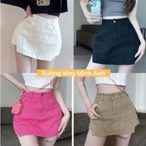 Chân váy xẻ gân tôn dáng Quảng châu quần giả váy siêu xinh 111 #xuongmayhieuvy