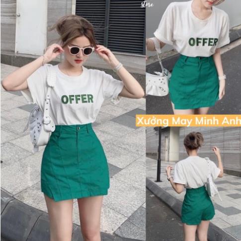 Chân váy xẻ gân tôn dáng Quảng châu quần giả váy siêu xinh 111 #xuongmayhieuvy